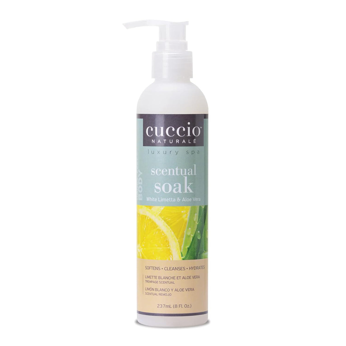 Cuccio - Scentual Soak - White Limetta and Aloe Vera - for Women - Cleanser - 8 oz