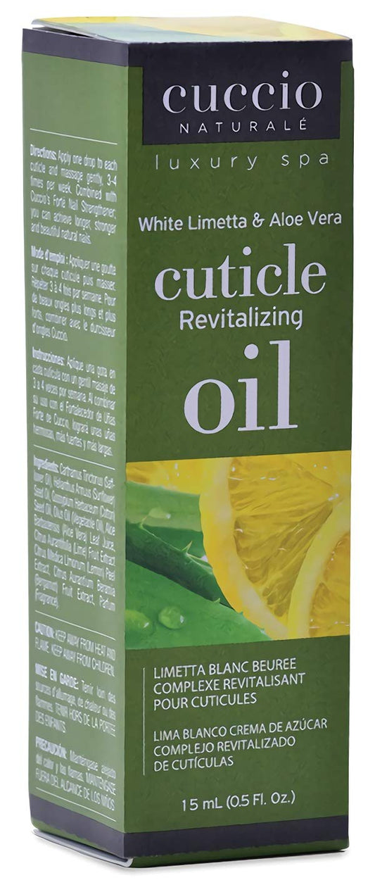 Cuccio White Limetta and Aloe Vera Revitalizing - Hydrating Oil to Repair Cuticles Overnight Repair Damaged And Thin Nails Paraben And Cruelty Free 15ml