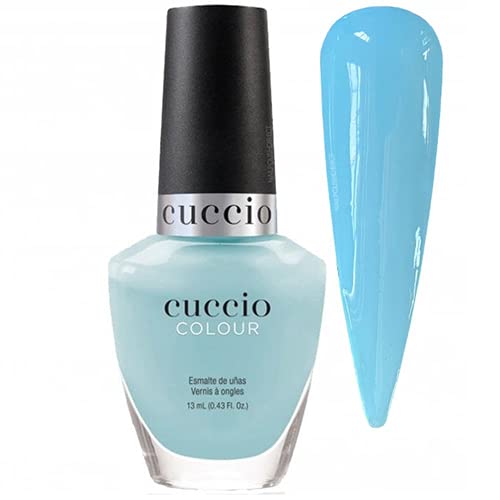 Cuccio Blueberry Sorbet | Colour bright baby blue crème | 13ml | Long Lasting, Glossy, Vegan | Parben Free | No Yellowing | FREE from harmful Chemicals