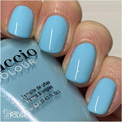 Cuccio Blueberry Sorbet | Colour bright baby blue crème | 13ml | Long Lasting, Glossy, Vegan | Parben Free | No Yellowing | FREE from harmful Chemicals