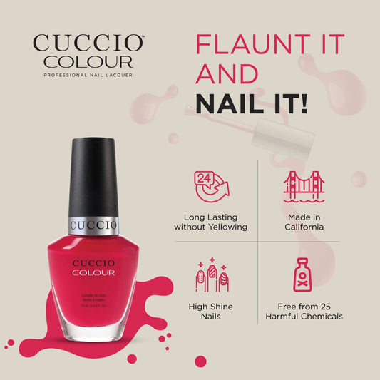 Cuccio All Decked Out | Crème Nail Polish | 13ml | Long Lasting, Glossy, Vegan | Paraben Free | No Yellowing | FREE from Harmful Chemicals