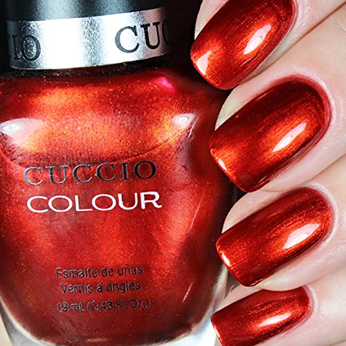 Cuccio Colour Nail Polish - Rio Carnival - Nail Lacquer for Manicures & Pedicures, Full Coverage - Quick Drying, Long Lasting, High Shine - Cruelty, Gluten, Formaldehyde & 10 Free - 0.43 oz, Red, 6022