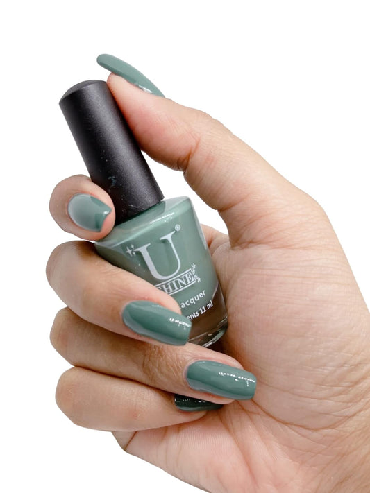 U Shine Married in Spring |Tourquise Green Glossy |11ml |No Paraben, Nail Yellowing, Chipping, Cracking & Long Wear | Vegan & FREE from Harmful Chemicals