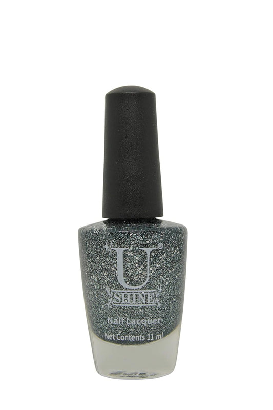 U Shine Special Night |Blue-Gray Glitter |11ml |No Paraben, Nail Yellowing, Chipping, Cracking & Long Wear | Vegan & FREE from Harmful Chemicals