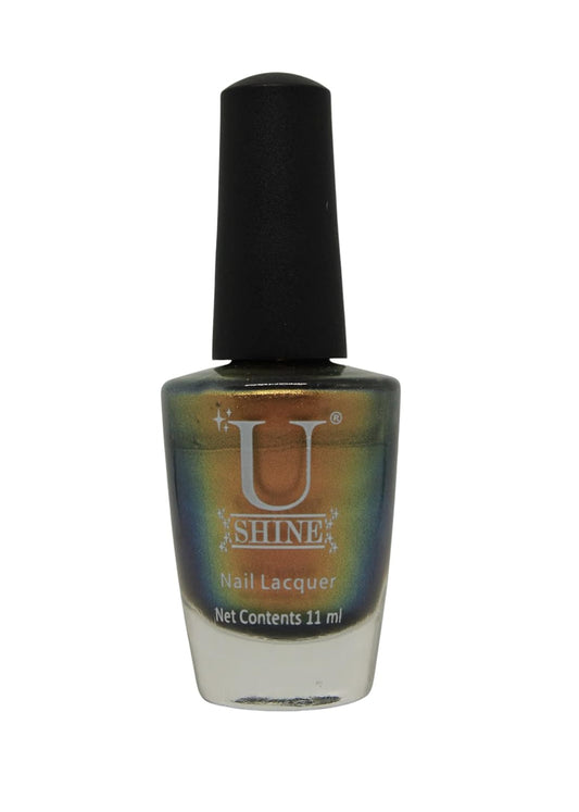 U Shine Coooper Chimney |Royal Gold Copper Shimmer |11ml |No Paraben, Nail Yellowing, Chipping, Cracking & Long Wear | Vegan & FREE from Harmful Chemicals