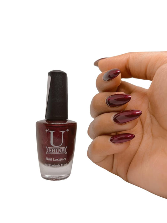 U Shine Cabarnet Category |Burgundy Glossy |11ml |No Paraben, Nail Yellowing, Chipping or Cracking & Long Wear | Vegan & FREE from Harmful Chemicals