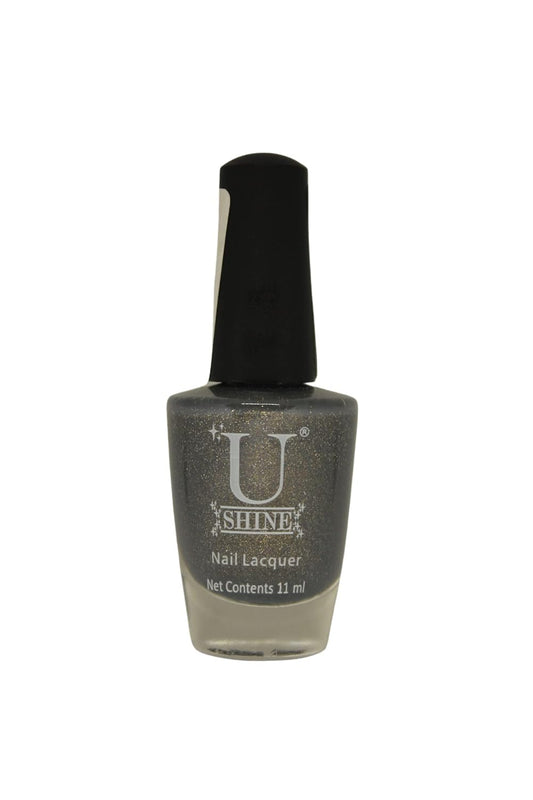 U Shine Grey With Shimmer Undertone |Grey Shimmer |11ml |No Paraben, Nail Yellowing, Chipping or Cracking & Long Wear | Vegan & FREE from Harmful Chemicals