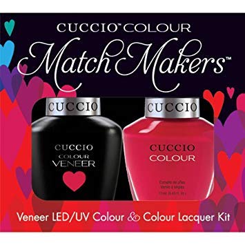 Cuccio Matchmaker - Colour Nail Lacquer & Veneer Gel Polish - Singapore Sling - For Manicures & Pedicures, Full Coverage - Long Lasting, High Shine - Cruelty, Formaldehyde & Toluene Free - 2 pc
