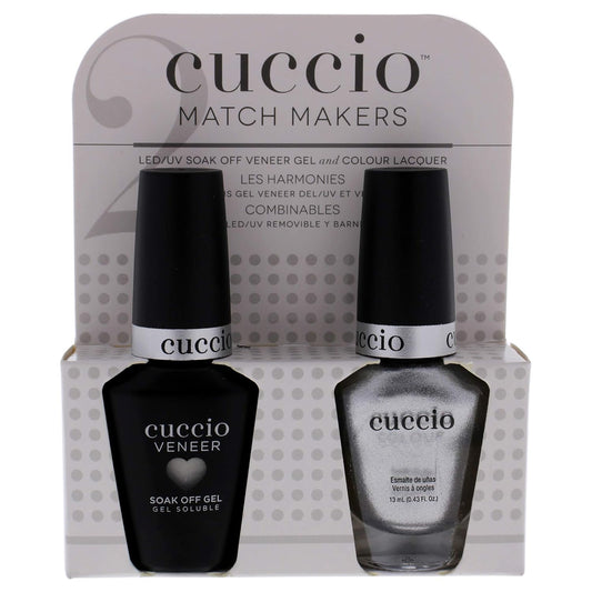 Cuccio Matchmaker - Colour Nail Lacquer & Veneer Gel Polish - Hong Kong Harbor - For Manicures & Pedicures, Full Coverage - Long Lasting, High Shine - Cruelty, Formaldehyde & Toluene Free - 2 pc