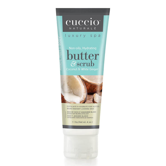 Cuccio Coconut & White Ginger Butter & Scrub  4 oz.