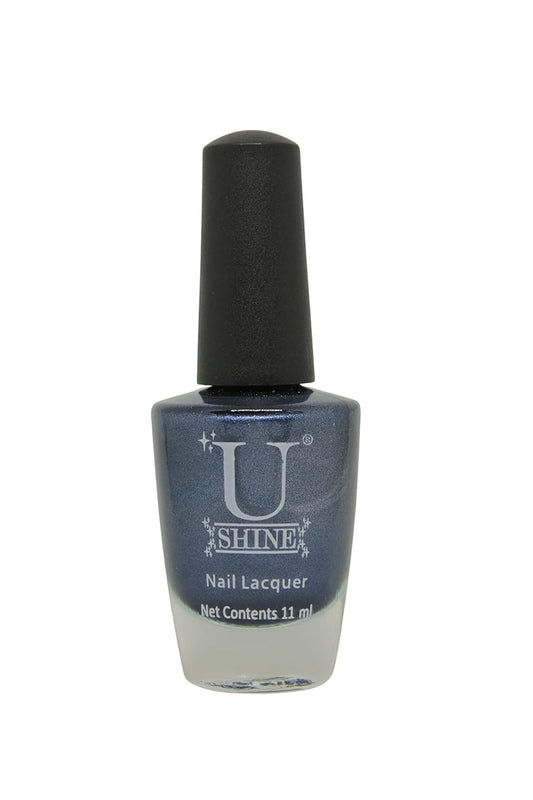 U Shine Wear my Denim |Navy Blue Shimmer |11ml |No Paraben, Nail Yellowing, Chipping, Cracking & Long Wear | Vegan & FREE from Harmful Chemicals