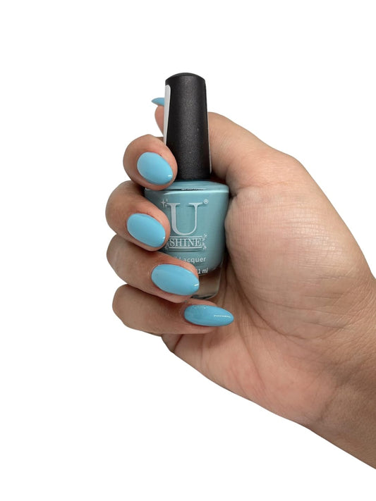 U Shine Clear Skies |Turquoise Blue Glossy |11ml |No Paraben, Nail Yellowing, Chipping or Cracking & Long Wear | Vegan & FREE from Harmful Chemicals