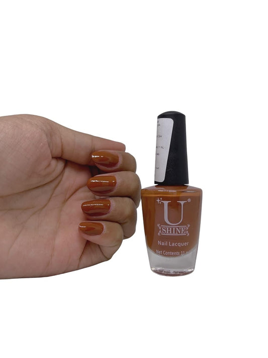 U Shine Atmoran Bronze|Brown|Glossy|11ml |No Paraben, Nail Yellowing, Chipping or Cracking & Long Wear | Vegan & FREE from Harmful Chemicals