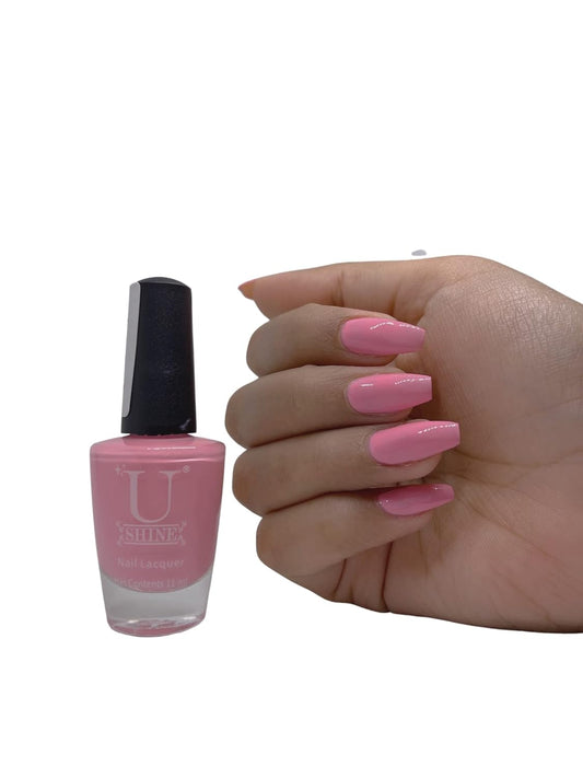 U Shine Strawberry Shake|Champagne Pink|French|11ml |No Paraben, Nail Yellowing, Chipping or Cracking & Long Wear | Vegan & FREE from Harmful Chemicals
