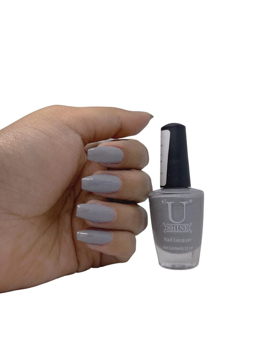 U Shine Gathering Up|Wool Grey|Shimmer|11ml |No Paraben, Nail Yellowing, Chipping or Cracking & Long Wear | Vegan & FREE from Harmful Chemicals